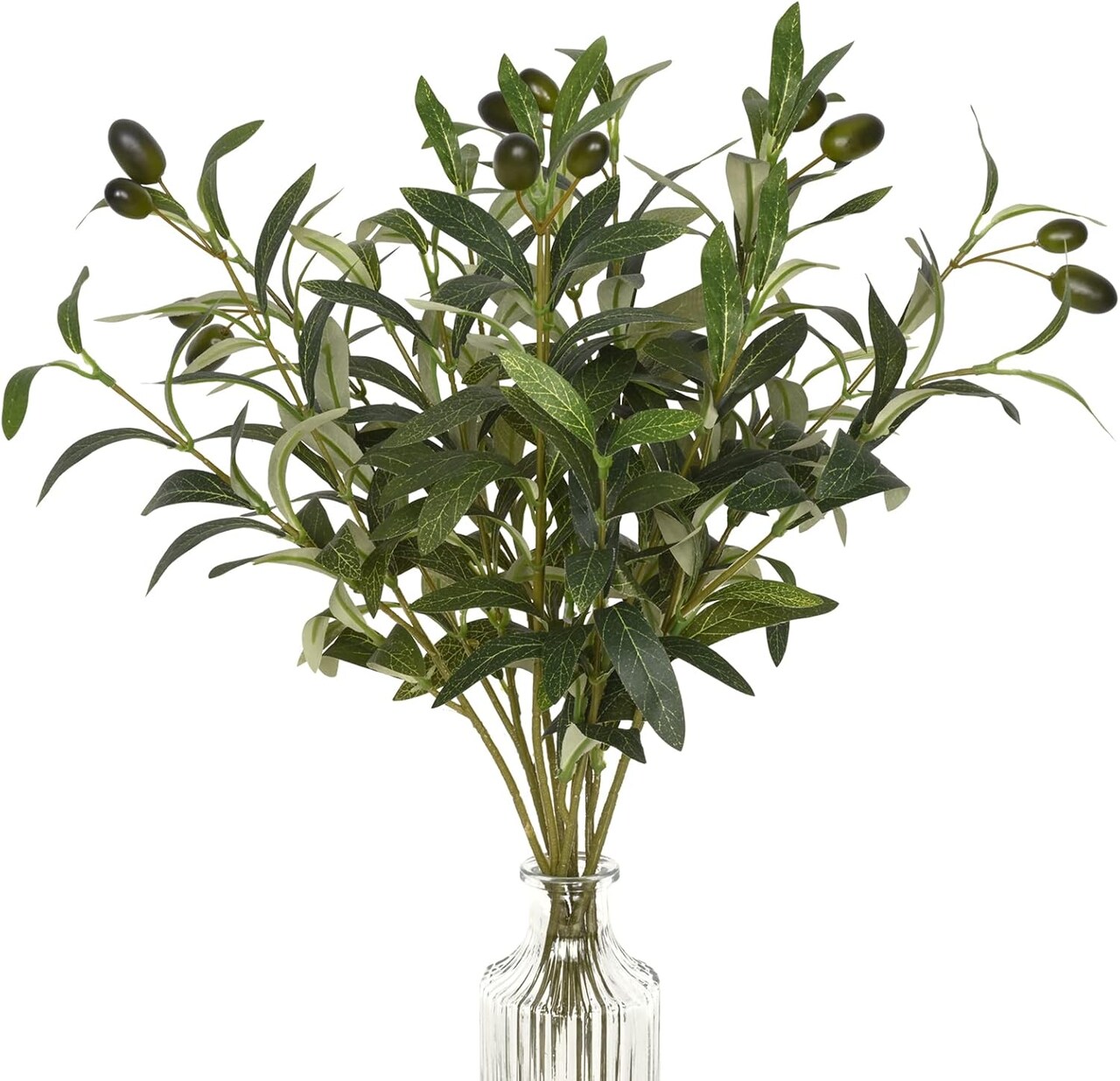 18" Faux Olive Branches with Lifelike Olives – Artificial Greenery for Vases & Centerpieces